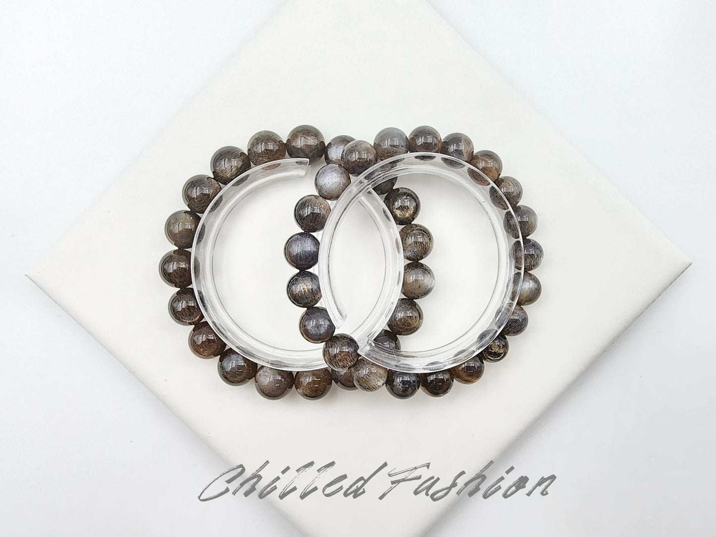 [Bracelet] Black Gold Skeleton Sunstone Bracelet