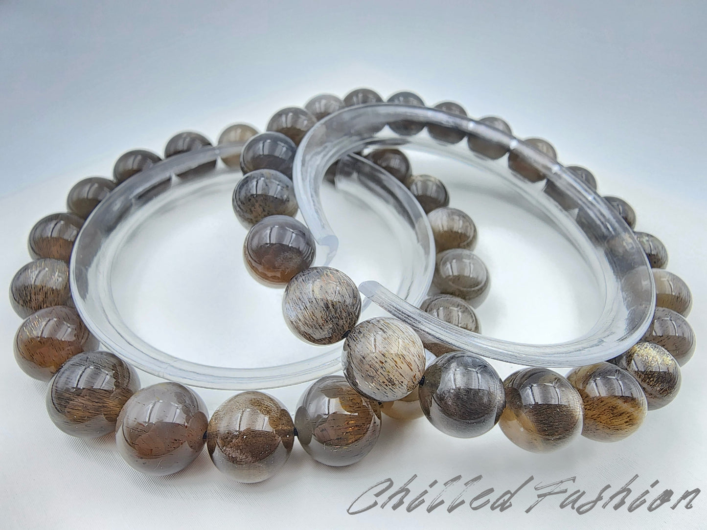 [Bracelet] Black Gold Skeleton Sunstone Bracelet