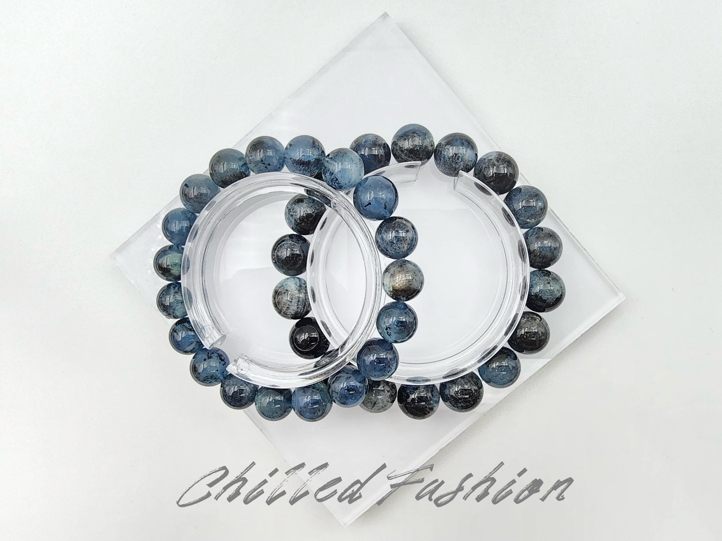 [Bracelet] Black-Blue Flash Aquamarine Bracelet
