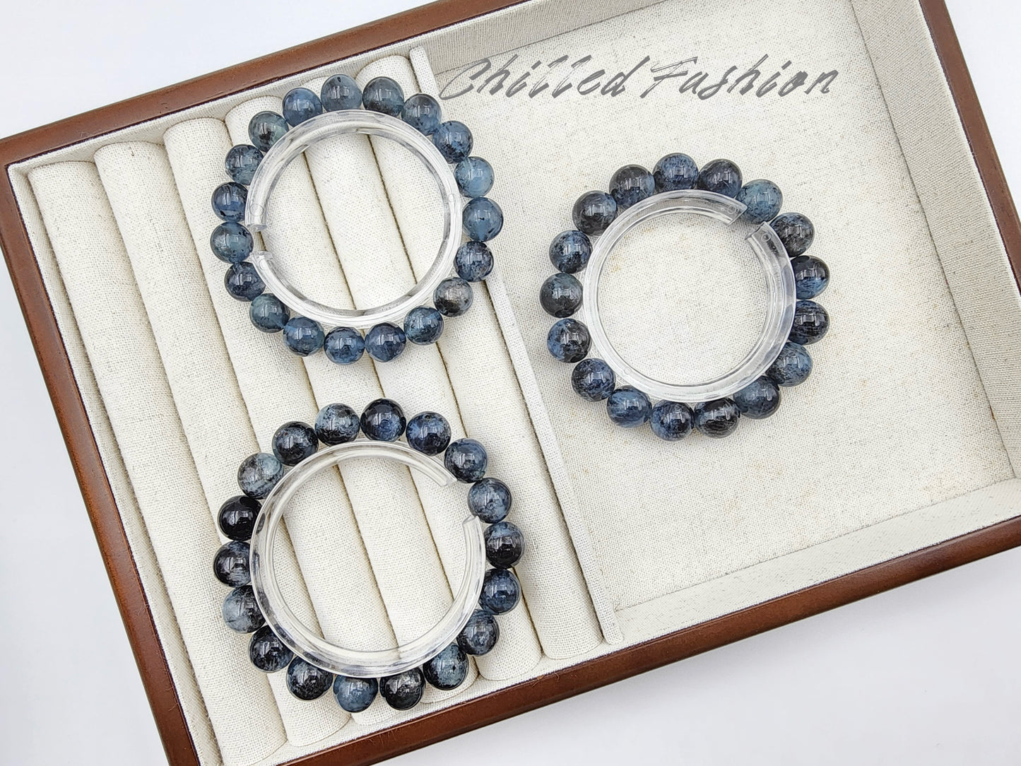 [Bracelet] Black-Blue Flash Aquamarine Bracelet