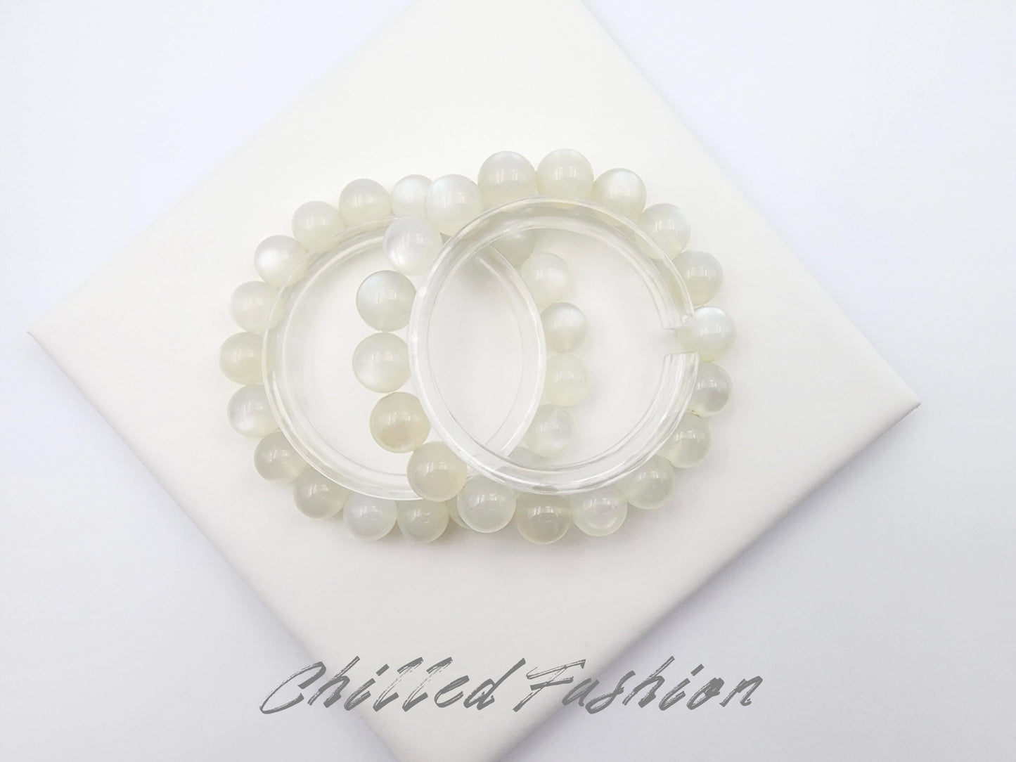 [Bracelet] Natural White Moonstone Bracelet