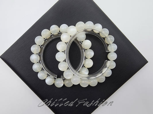 [Bracelet] Natural White Moonstone Bracelet
