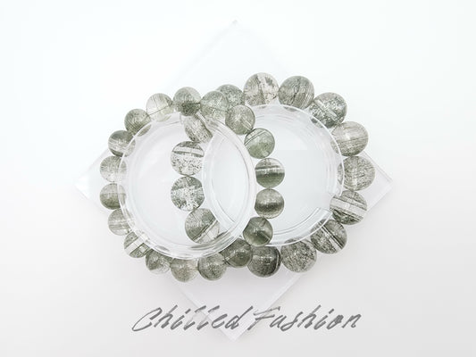 [Bracelet] Brazilian Layered Green Phantom Quartz Bracelet