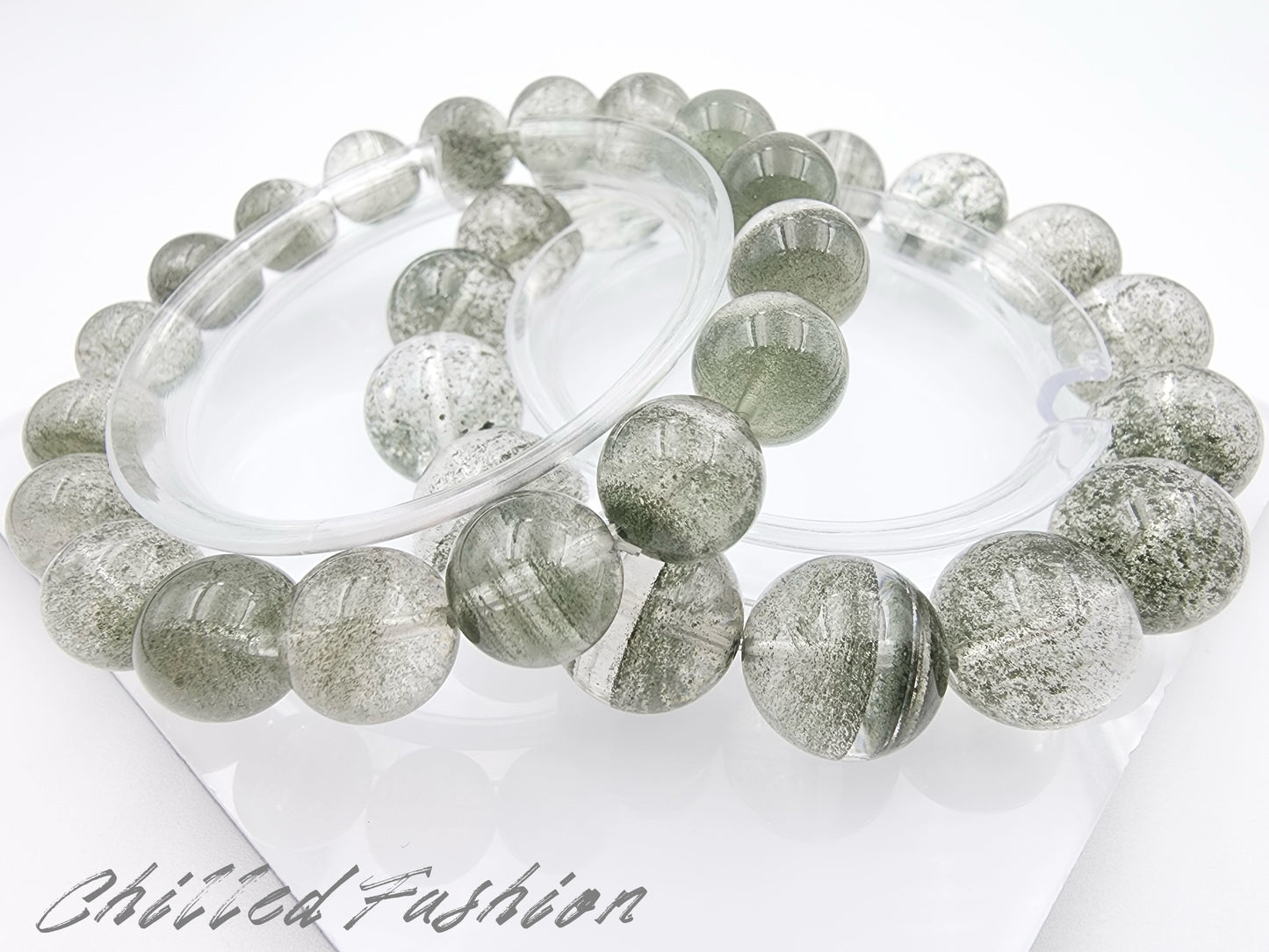 [Bracelet] Brazilian Layered Green Phantom Quartz Bracelet