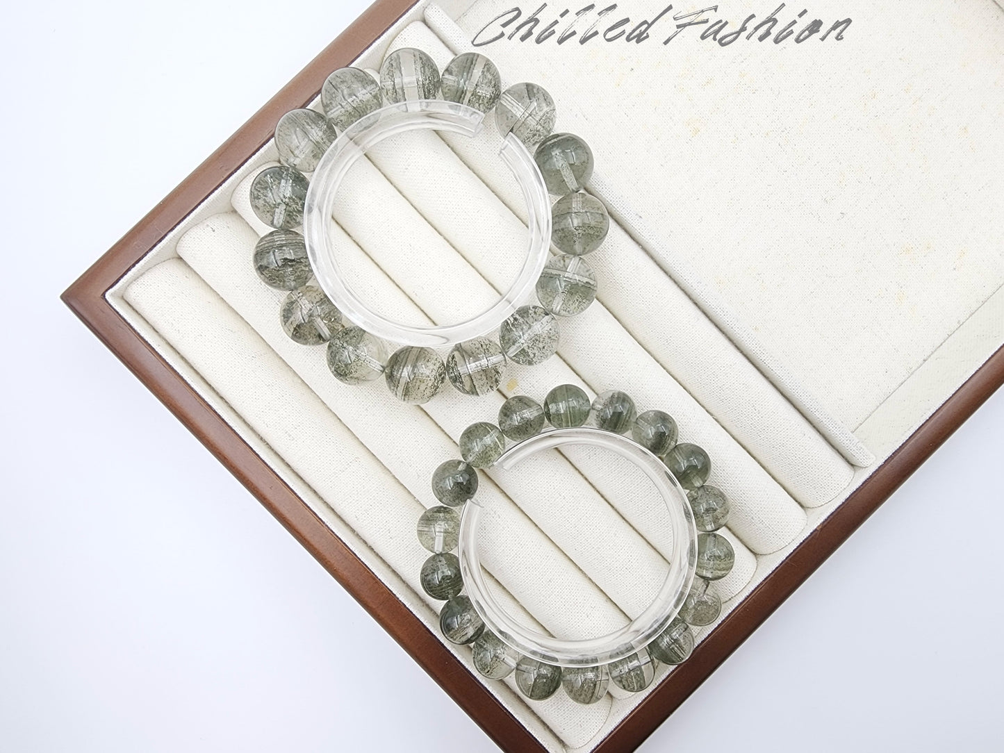 [Bracelet] Brazilian Layered Green Phantom Quartz Bracelet