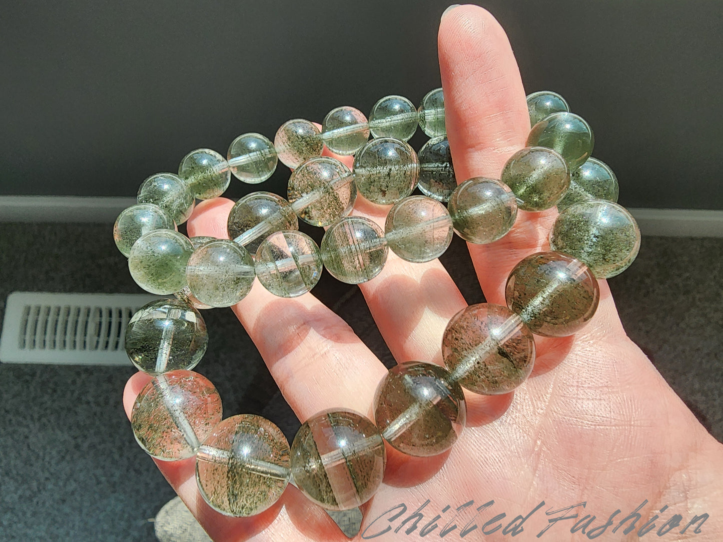 [Bracelet] Brazilian Layered Green Phantom Quartz Bracelet