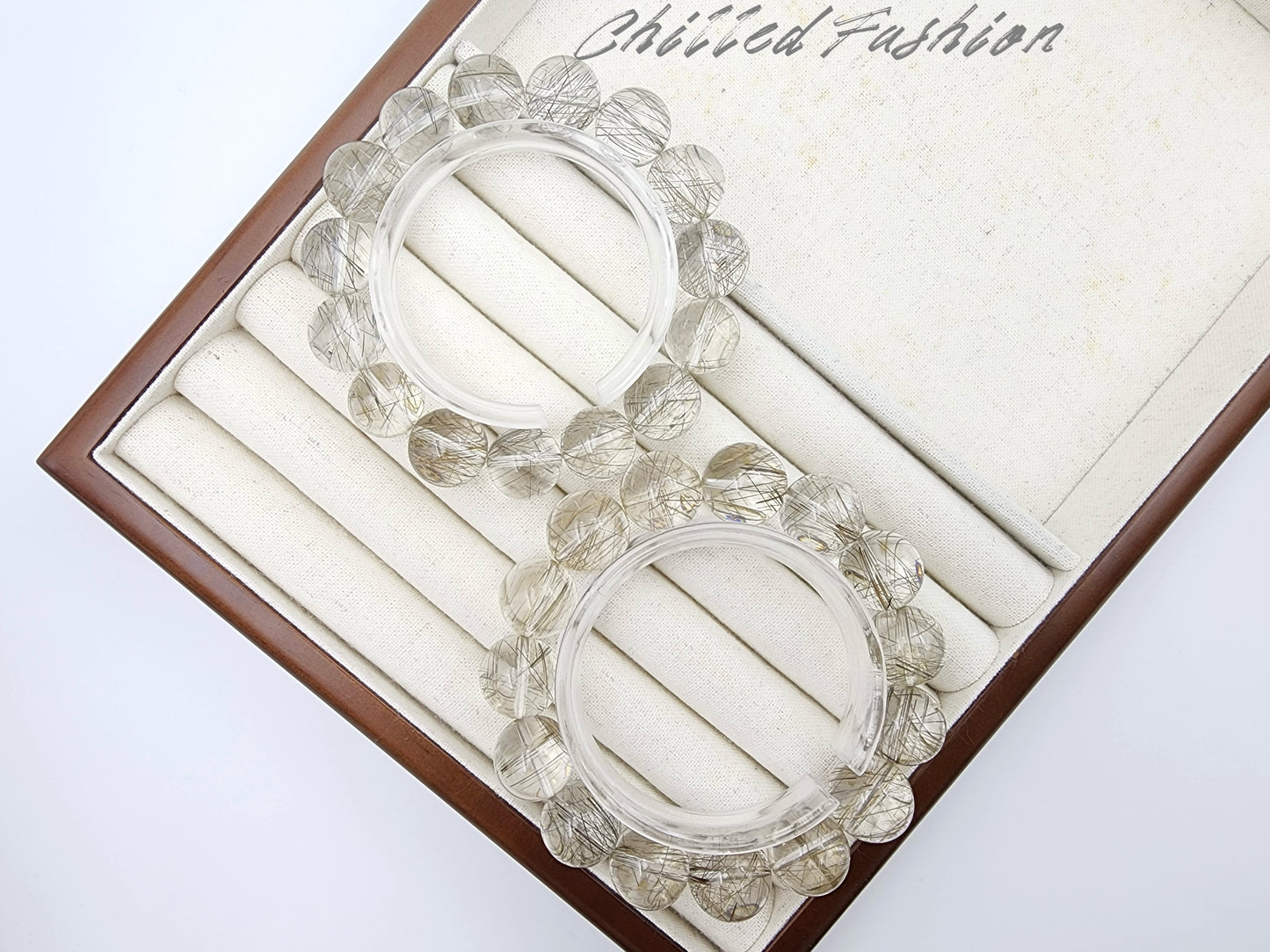 [Bracelet] Natural Silver Rutilated Quartz Bracelet