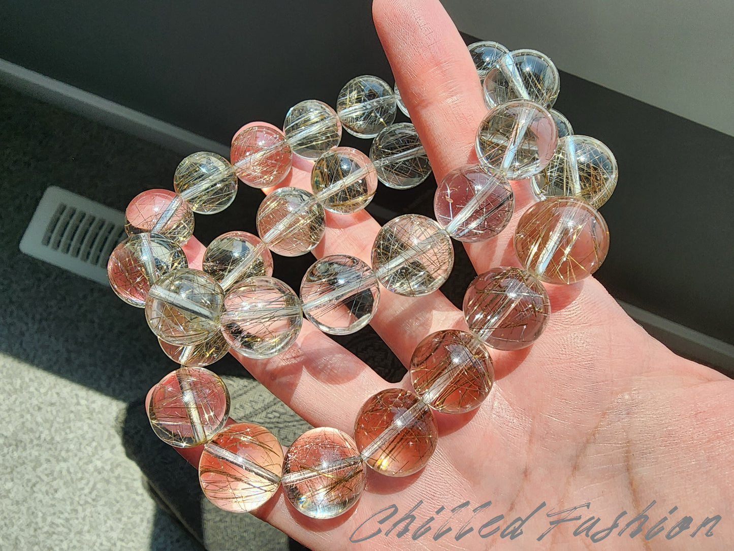 [Bracelet] Natural Silver Rutilated Quartz Bracelet