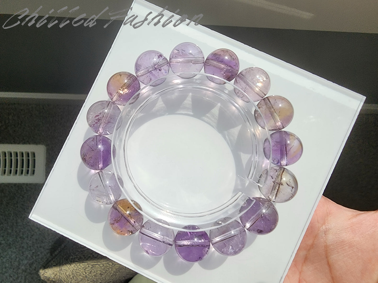 [Bracelet] Natural 13mm Amethyst Bracelet with Mixed Color Beads