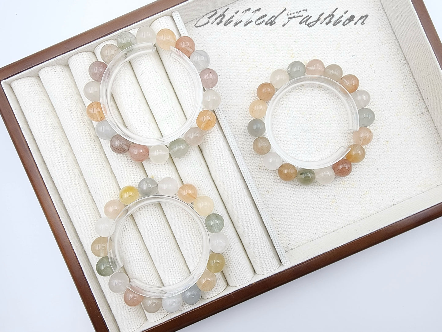 [Bracelet] Natural 11mm Multicolored Rabbit Hair Quartz Bracelet
