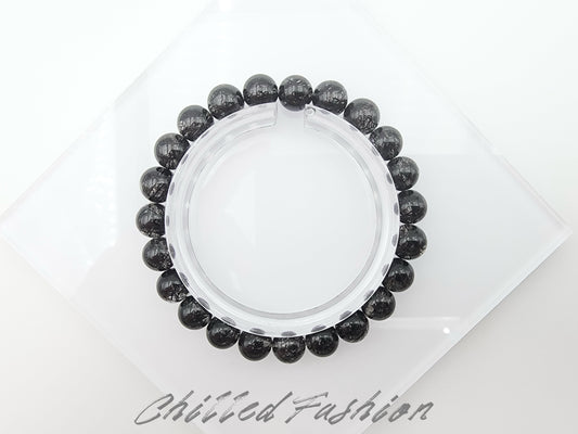 [Bracelet] Embrace Your Power: 8mm Lace Black Rutilated Quartz 蕾丝黑发晶 Bracelet