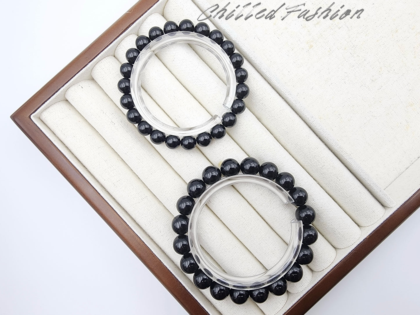 [Bracelet] Natural Black Tourmaline Bead Bracelet