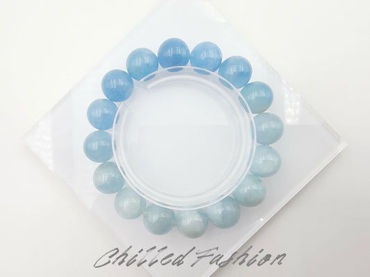 [Bracelet] 13mm Gradient Aquamarine Bracelet