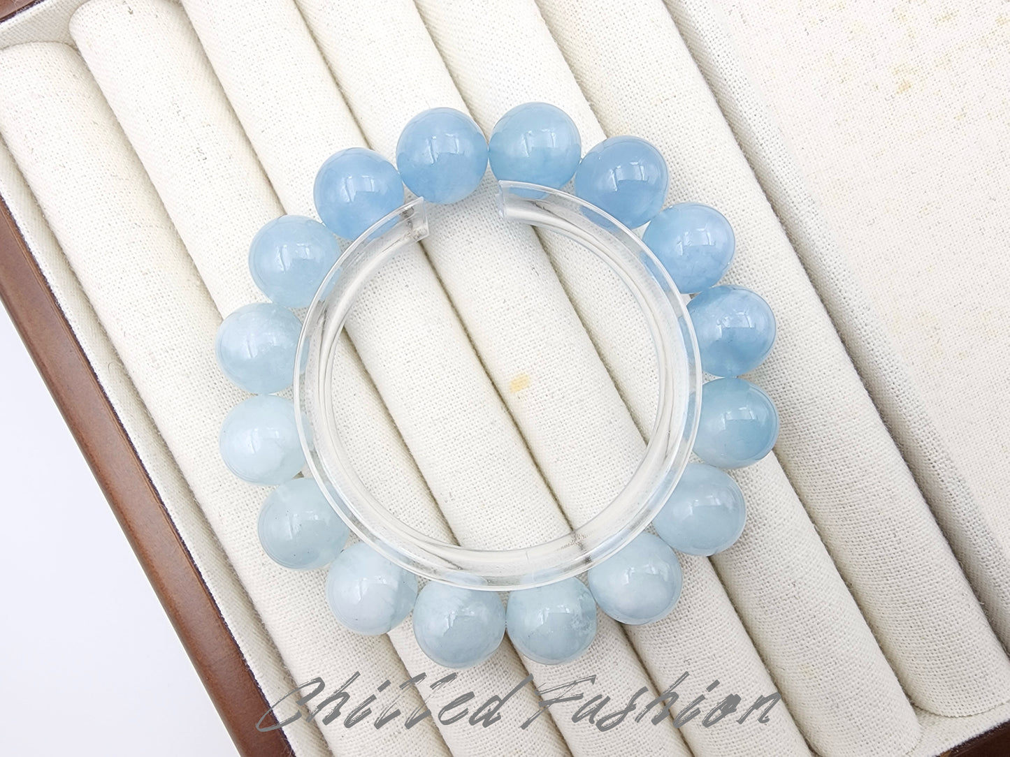 [Bracelet] 13mm Gradient Aquamarine Bracelet