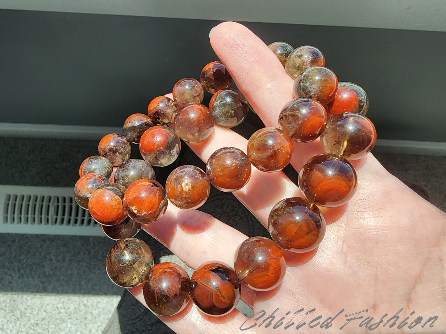 [Bracelet] Thorned Rose Auralite 23 Bracelet – Red and Black Statement Crystal Jewelry