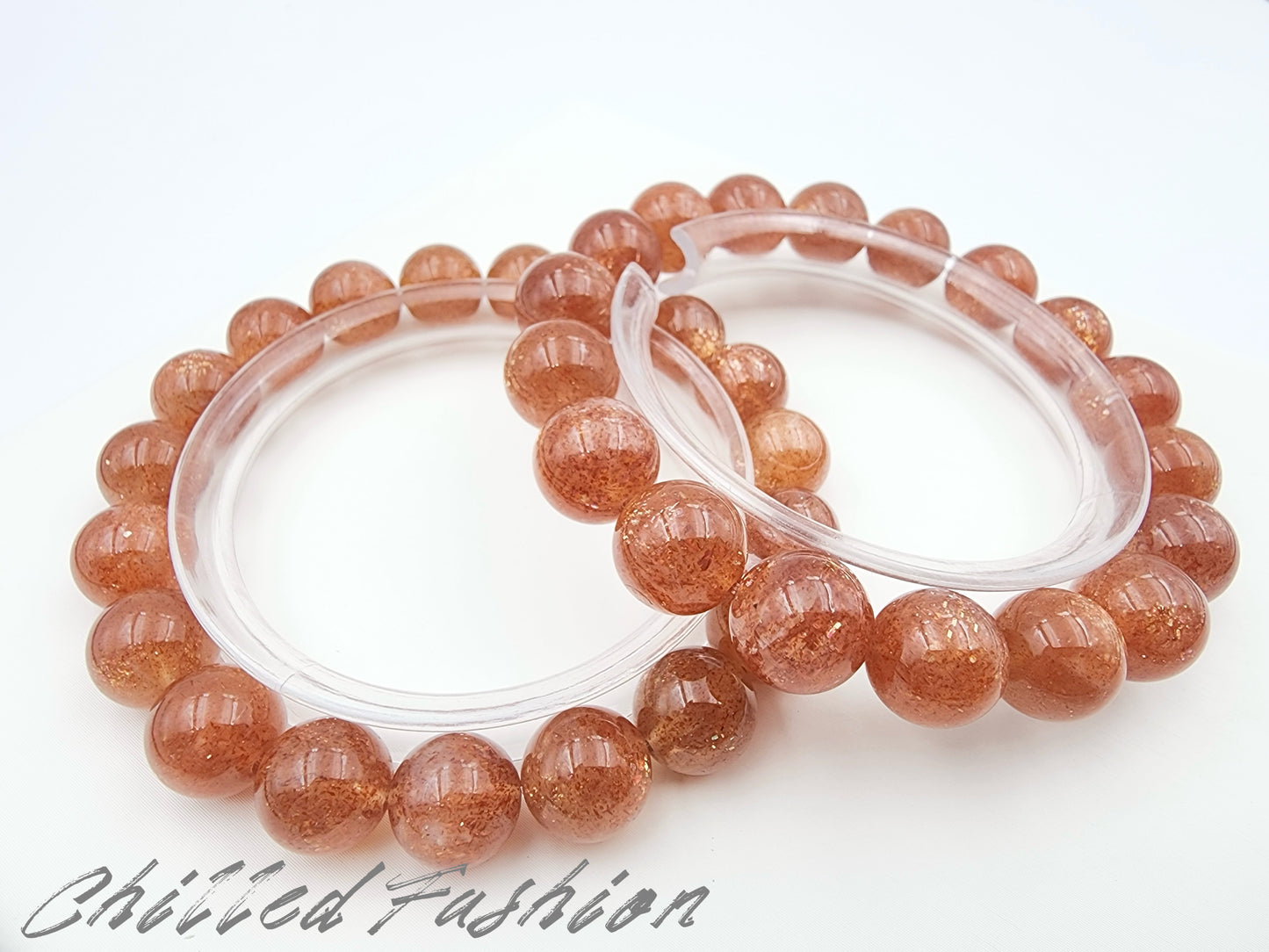 [Bracelet] Orange-Toned Golden Sunstone Bracelet