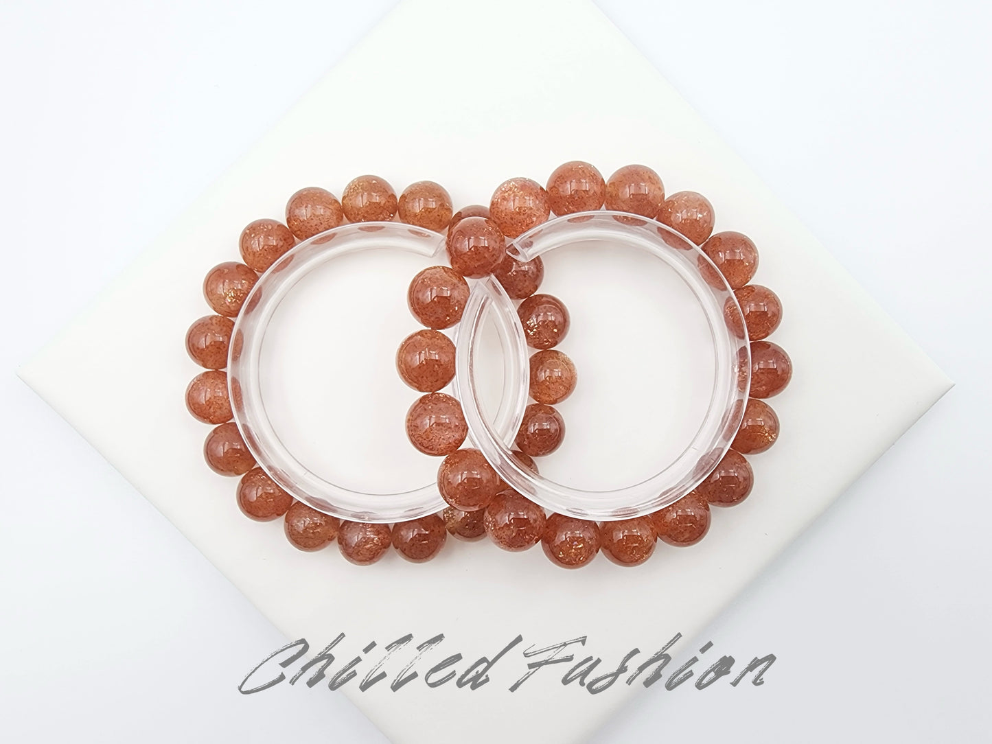 [Bracelet] Orange-Toned Golden Sunstone Bracelet