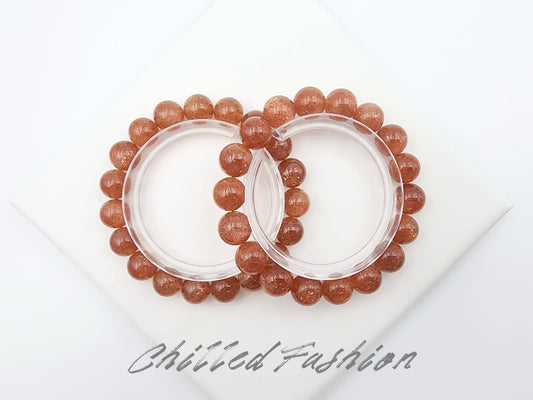 [Bracelet] Orange-Toned Golden Sunstone Bracelet