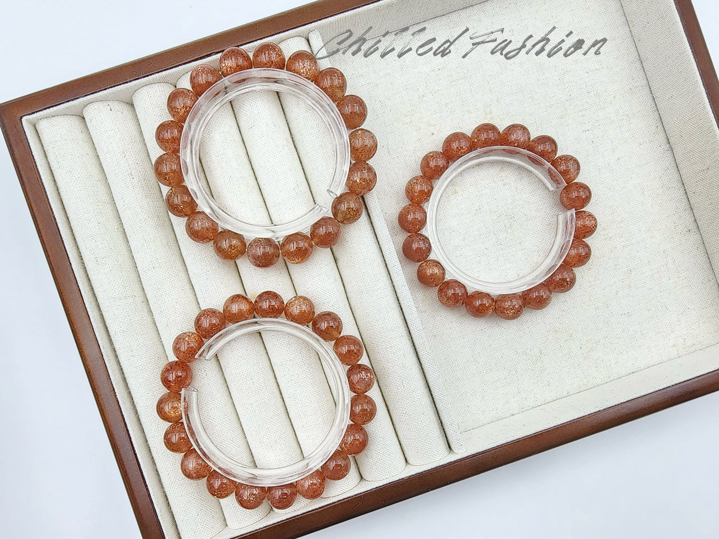 [Bracelet] Orange-Toned Golden Sunstone Bracelet