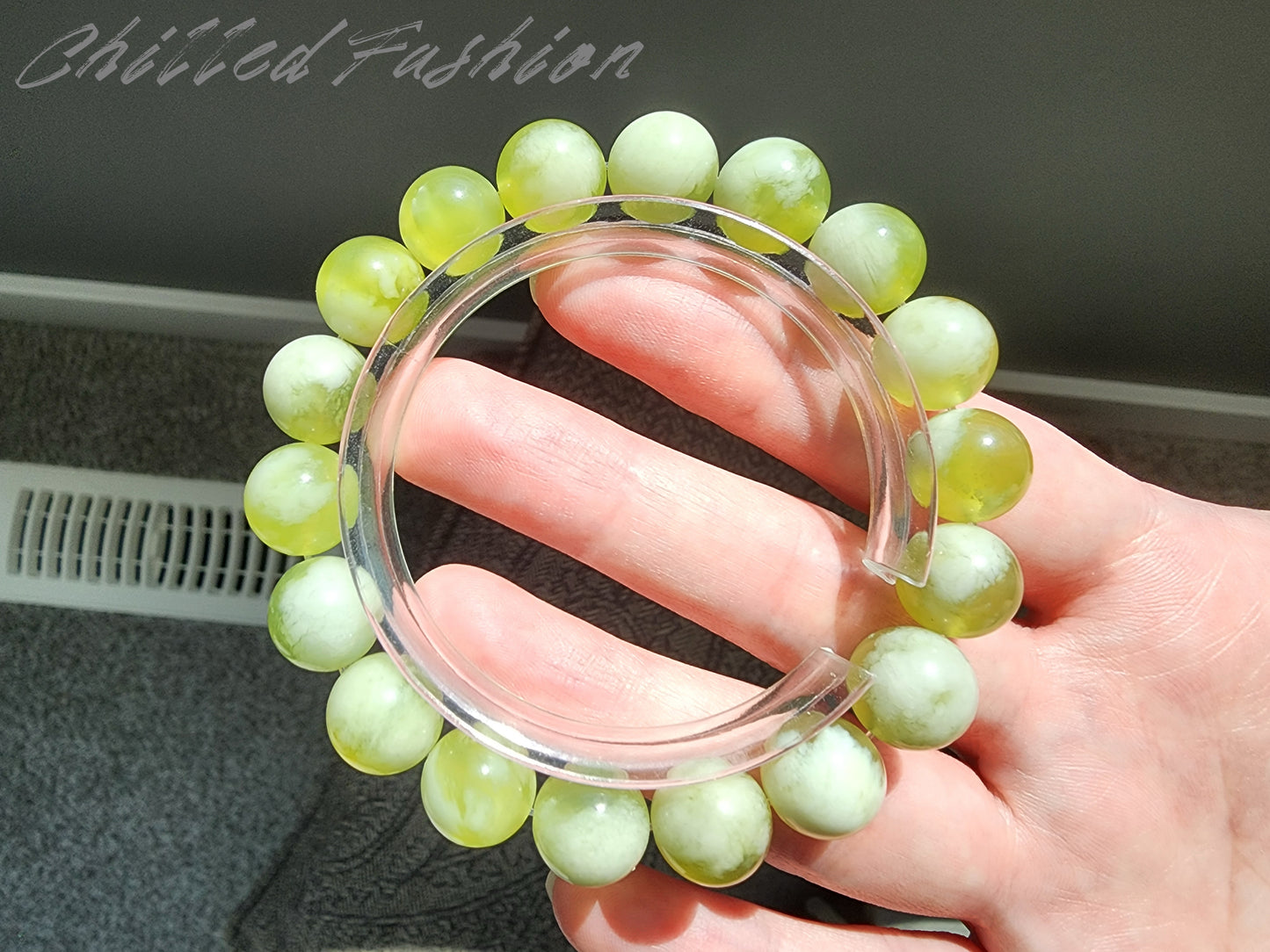 [Bracelet] Natural 11mm Serpentine Jade Bracelet