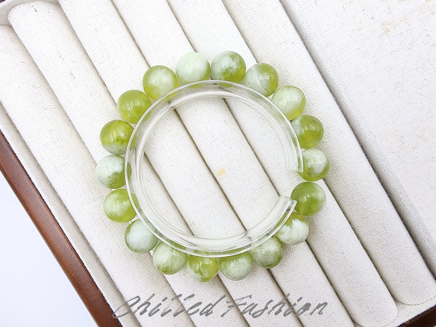 [Bracelet] Natural 11mm Serpentine Jade Bracelet