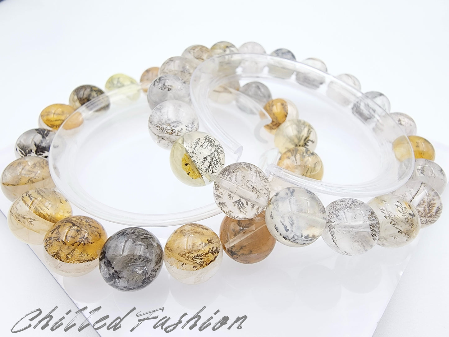 [Bracelet] Natural Dendritic Quartz 小树水晶 Beaded Bracelet - Grow Abundance & Prosperity