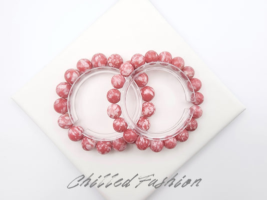 [Bracelet] Natural Thulite Gemstone Bracelet