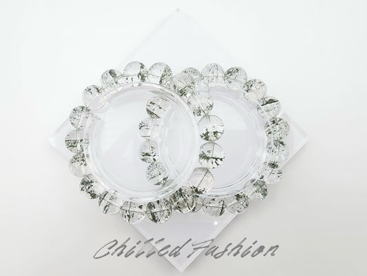 [Bracelet] Brazilian Starry Green Phantom Quartz Bracelet for Wealth and Clarity