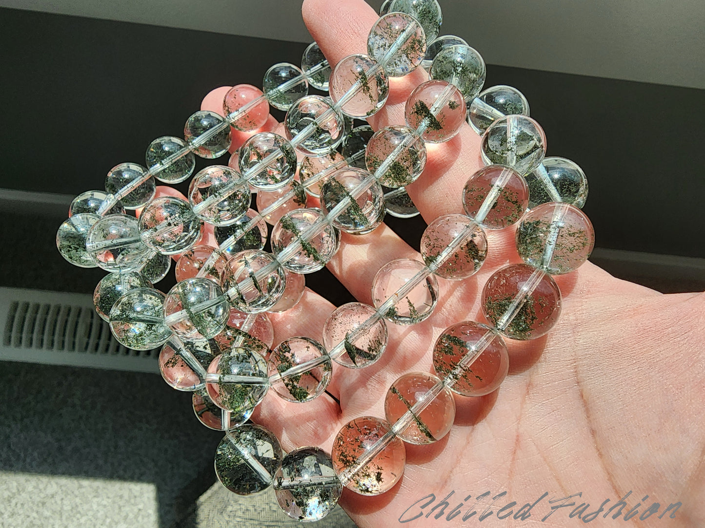 [Bracelet] Brazilian Starry Green Phantom Quartz Bracelet for Wealth and Clarity