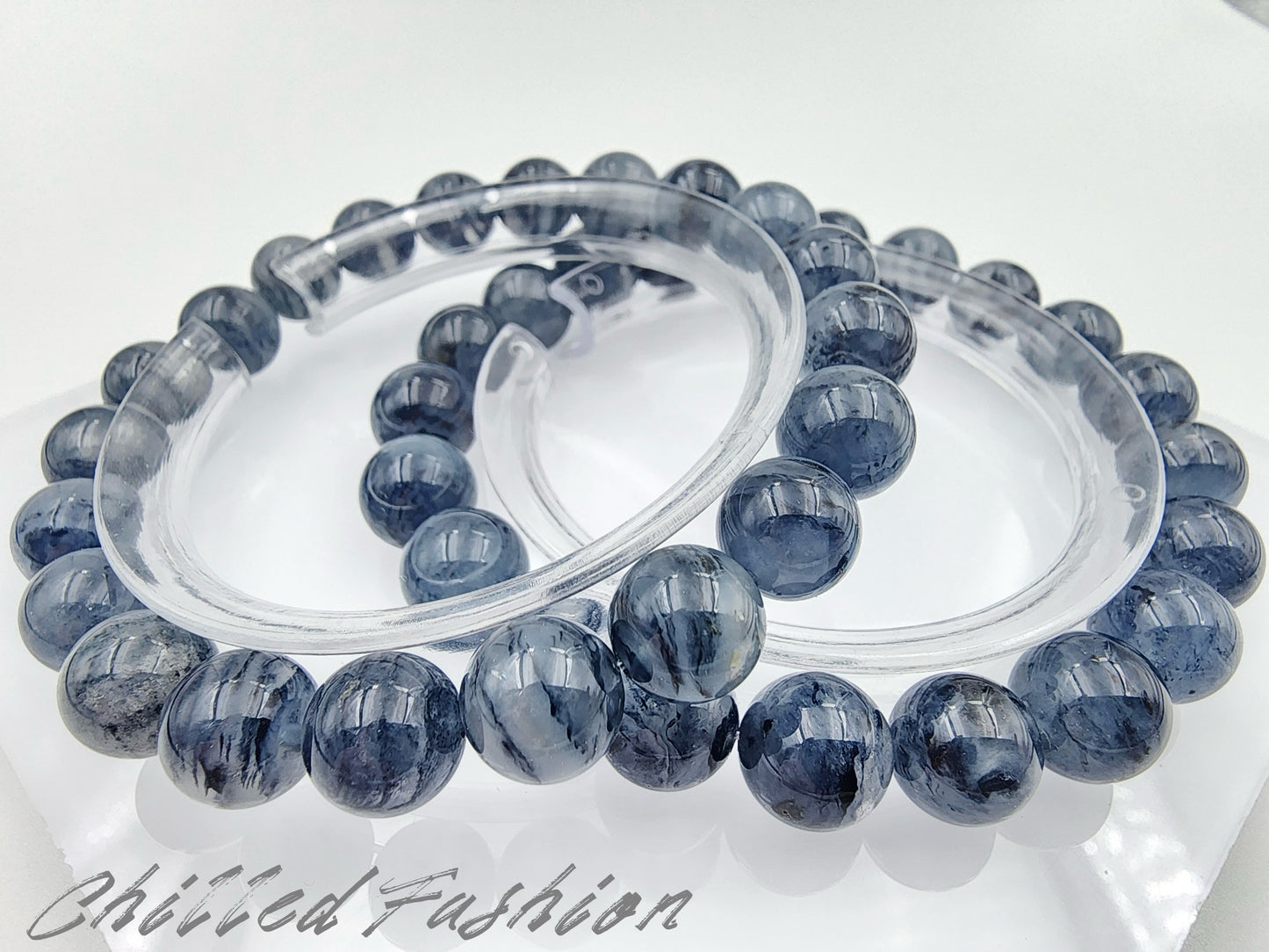 [Bracelet] Layered Blue Phantom Quartz Bracelet