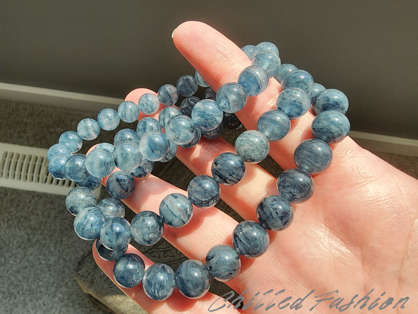 [Bracelet] Layered Blue Phantom Quartz Bracelet