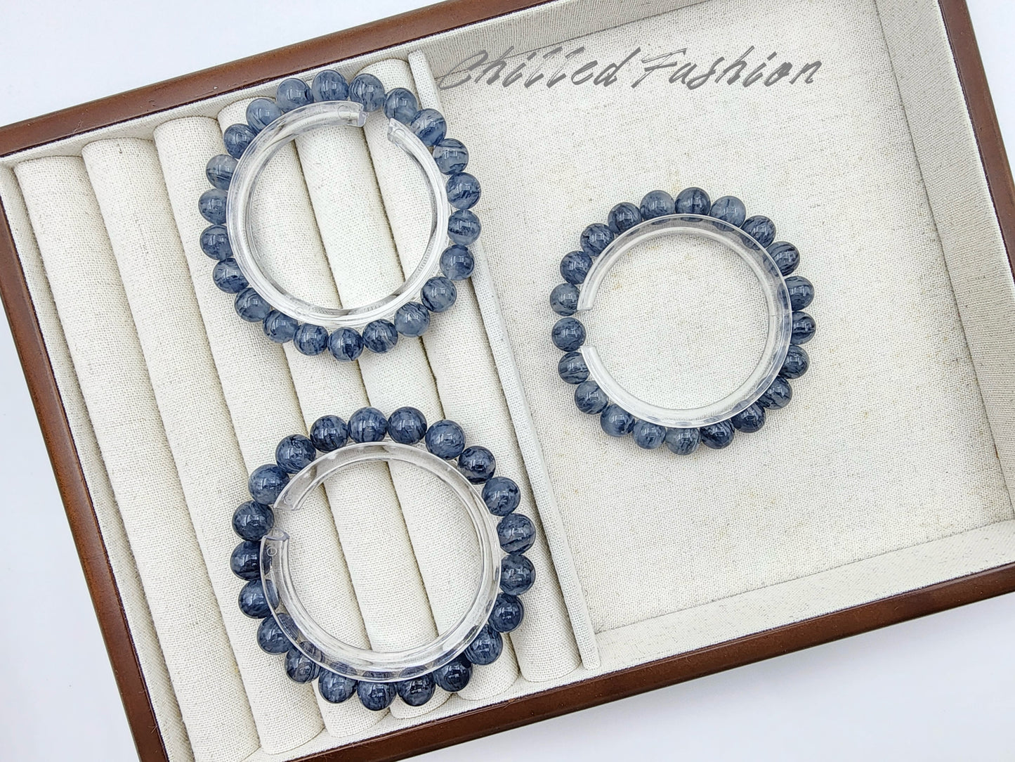 [Bracelet] Layered Blue Phantom Quartz Bracelet