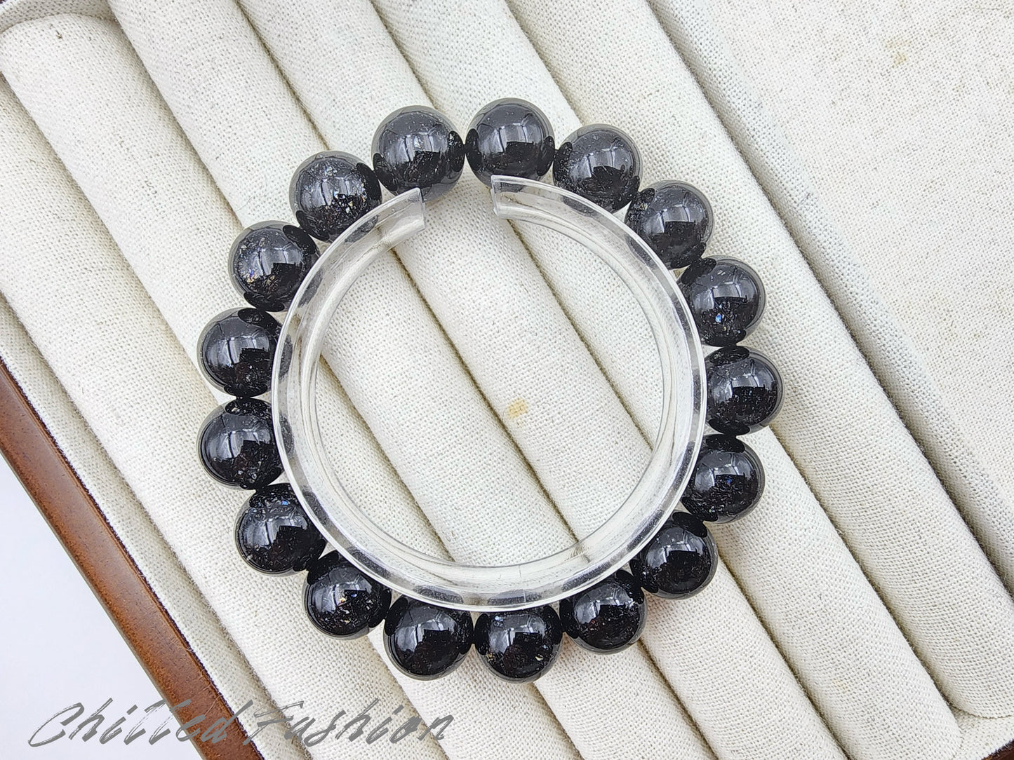 [Bracelet] 12mm Brazilian Black Rutilated Quartz Bracelet