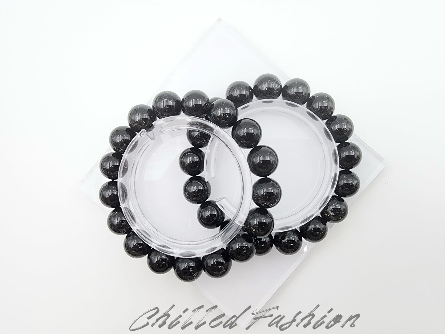 [Bracelet] 12mm Brazilian Black Rutilated Quartz Bracelet