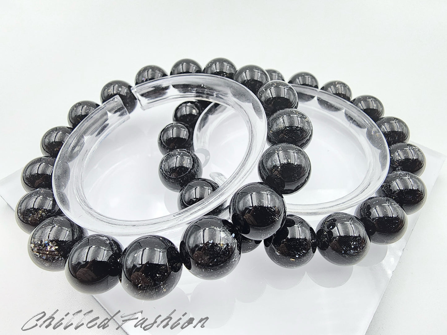 [Bracelet] 12mm Brazilian Black Rutilated Quartz Bracelet