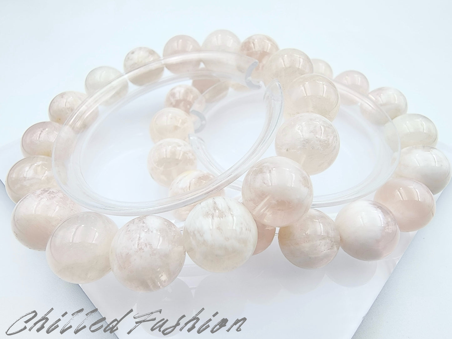 [Bracelet] Winter’s Whisper: Snowflake Phantom Quartz Bracelet