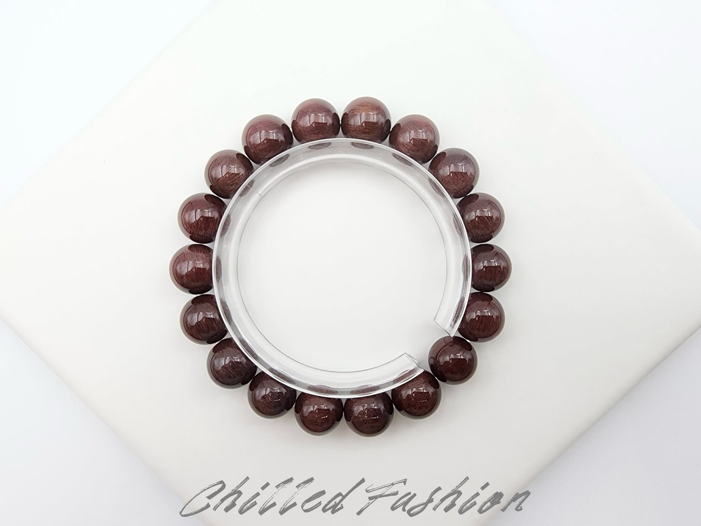 [Bracelet] 11mm Rose Red Rutilated Quartz Bracelet