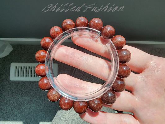 [Bracelet] 11mm Rose Red Rutilated Quartz Bracelet