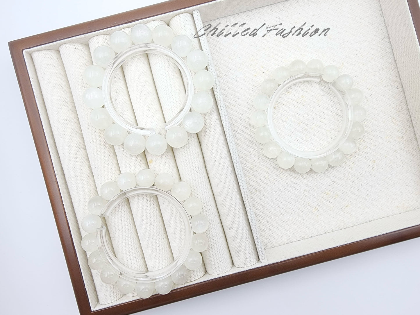[Bracelet] White Rabbit Hair-Like Feldspar Bracelet