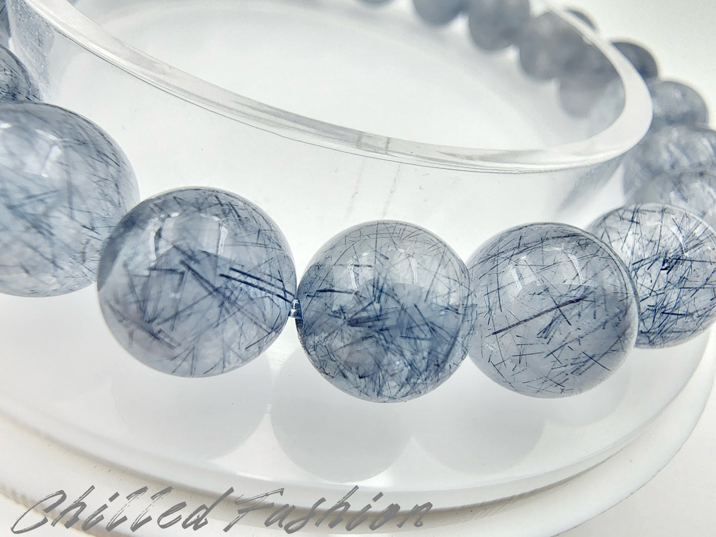 [Bracelet] 9mm Blue Rabbit Hair Quartz Bracelet
