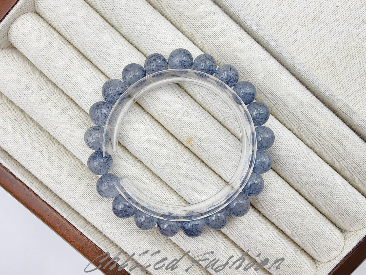 [Bracelet] 9mm Blue Rabbit Hair Quartz Bracelet