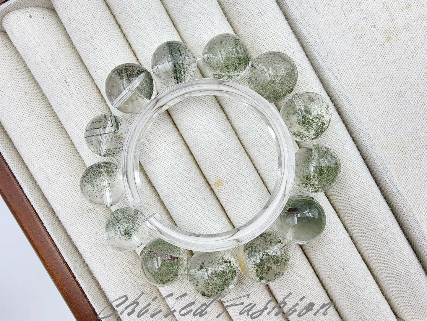 [Bracelet] Starry Green Phantom Quartz Bracelet - 13.4mm to 16.1mm Beads