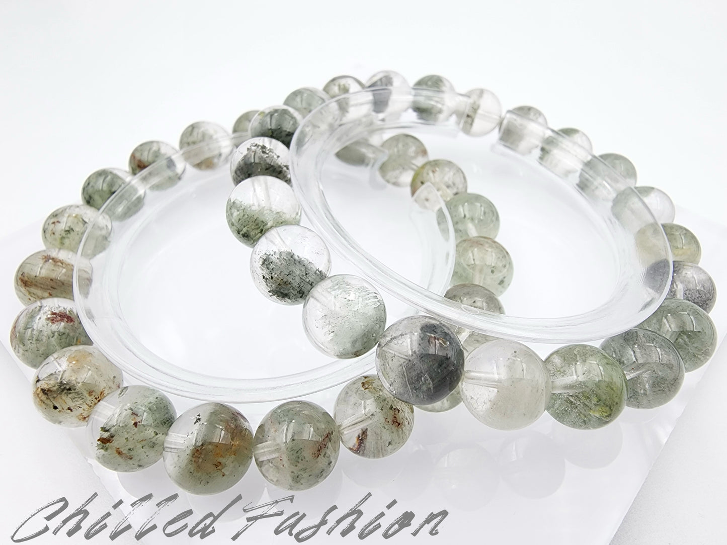 [Bracelet] Misty Forest Green Phantom Quartz Bracelet