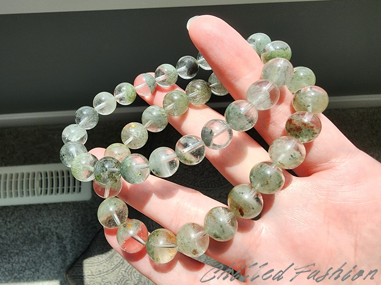 [Bracelet] Misty Forest Green Phantom Quartz Bracelet