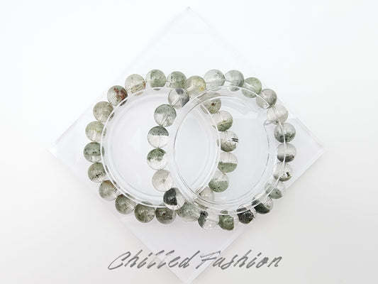 [Bracelet] Misty Forest Green Phantom Quartz Bracelet