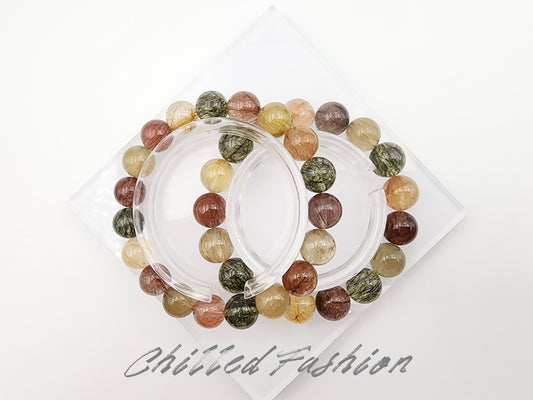 [Bracelet] Multi-Color Rutilated Quartz Bracelet