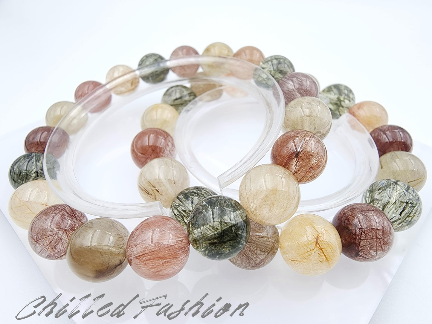 [Bracelet] Multi-Color Rutilated Quartz Bracelet