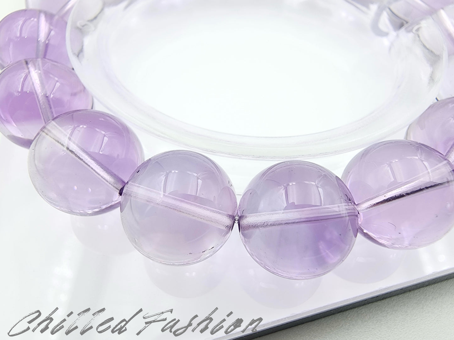 [Bracelet] 12mm Natural Bolivian Amethyst Bracelet – High-Quality Purple Gemstone Beads for Healing and Jewelry