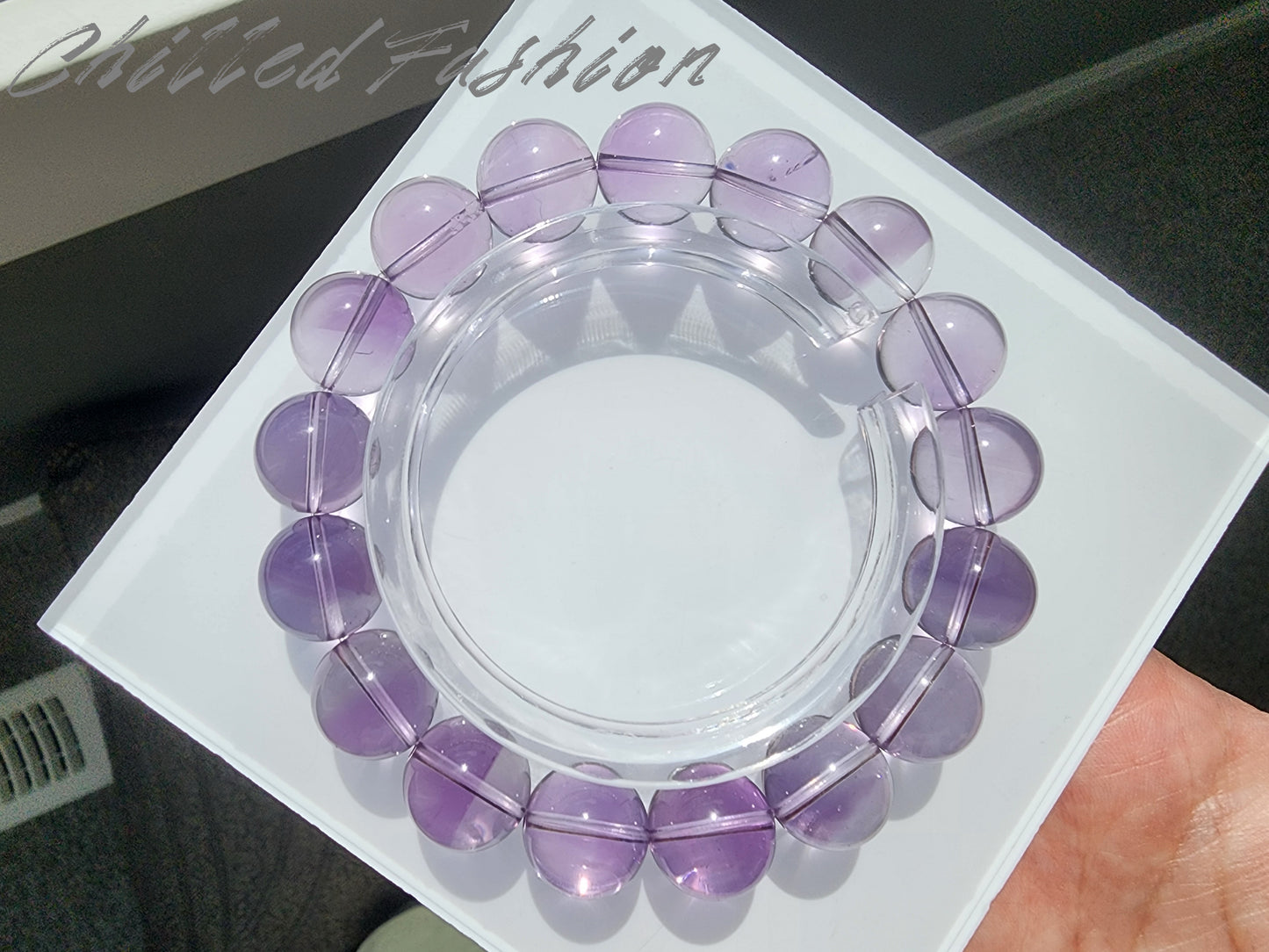 [Bracelet] 12mm Natural Bolivian Amethyst Bracelet – High-Quality Purple Gemstone Beads for Healing and Jewelry