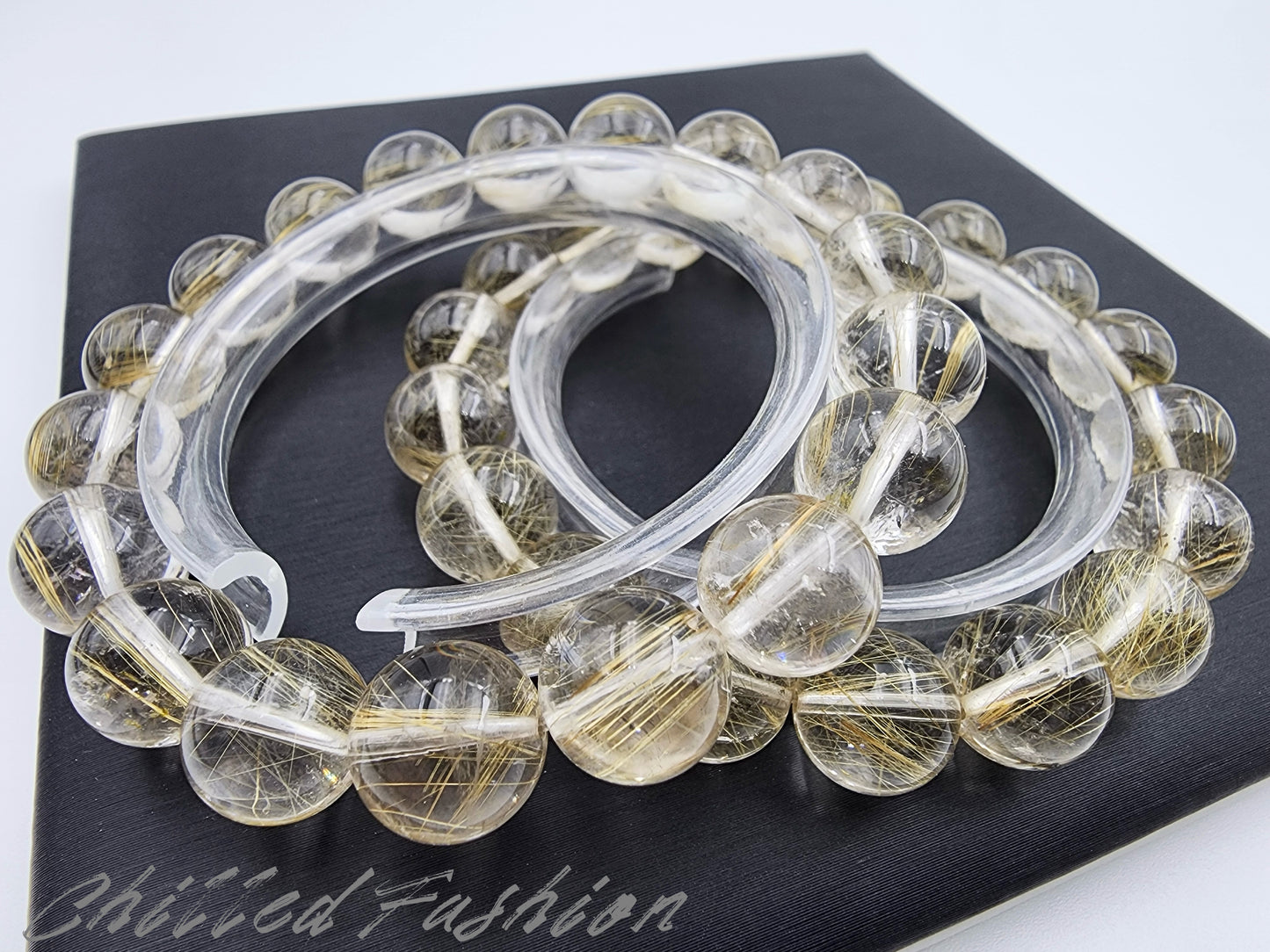 [Bracelet] Natural Golden Rutilated Quartz Bracelet